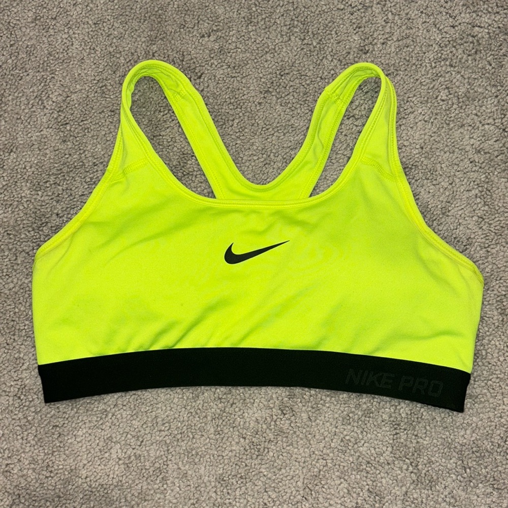 Nike high support sports bra neon medium